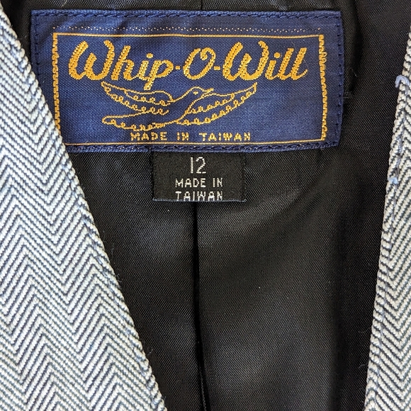 Whip-o-Will Skirt Suit Women's Sz 12 Gray Herringbone 2 Piece Vintage Work Wear - Picture 14 of 16